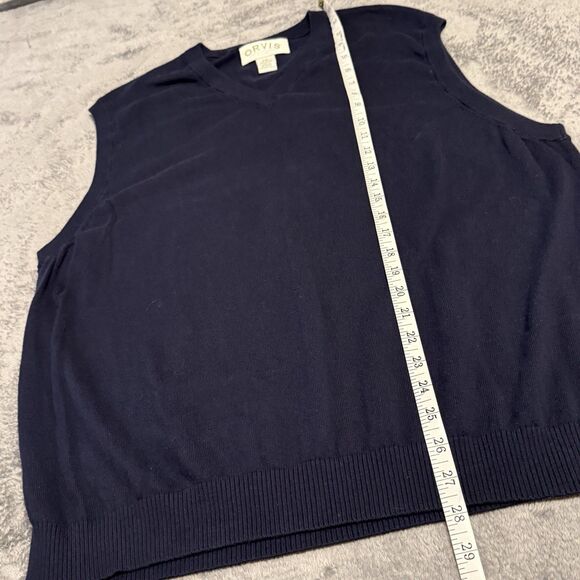 Orvis Mens Lightweight Vest Navy Size XL Cashmere Blend - Picture 5 of 5